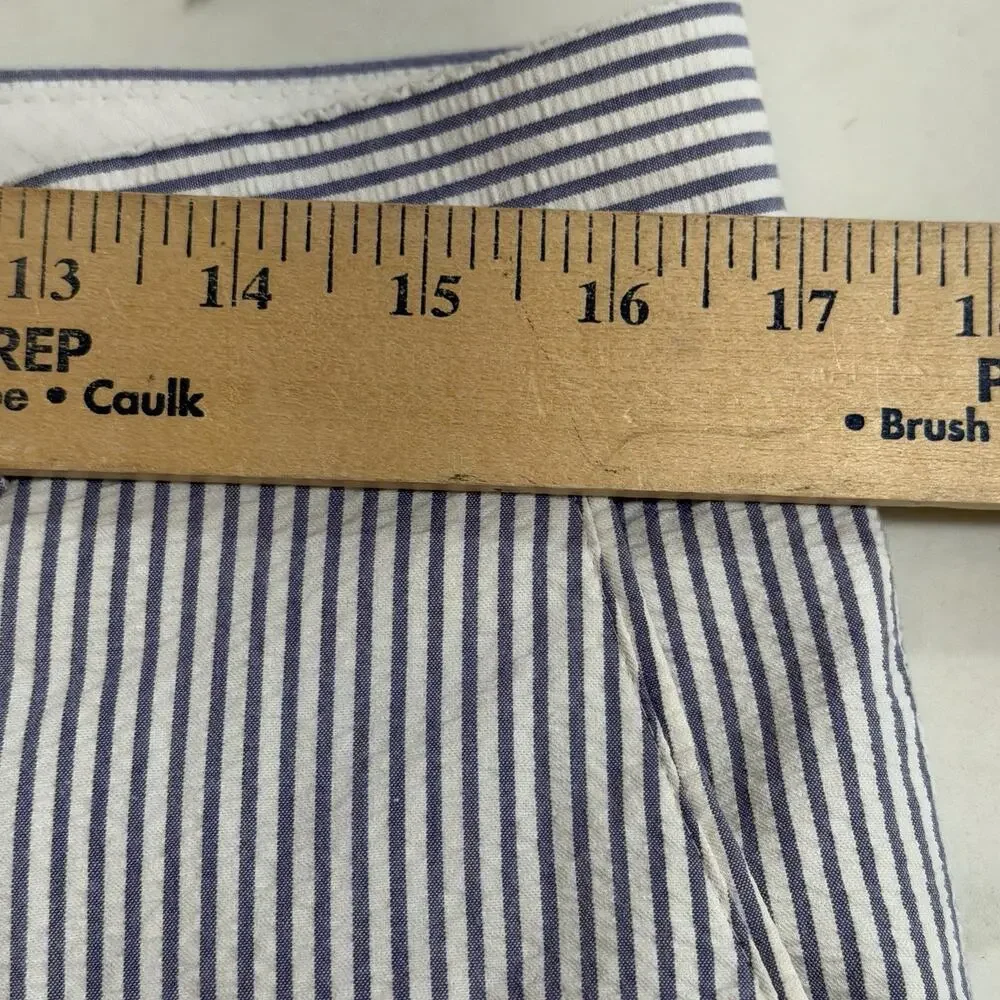 Haspel Frank Stella Seersucker Pants 34x29 Blue White Stripe Summer Wedding